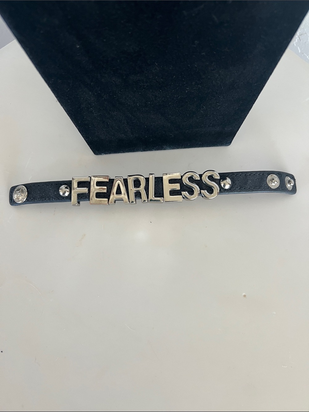 Fearless Black Leather Statement Bracelet- bcbgeneration